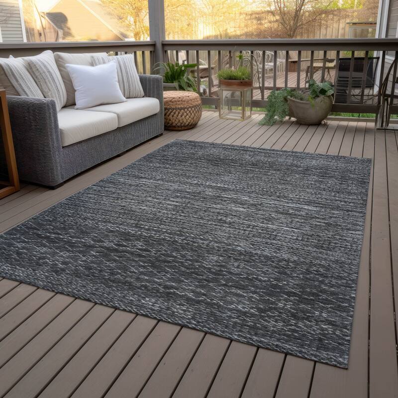 Machine Washable Indoor/Outdoor Modern Trellis Chantille Rug