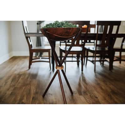 Handmade Solid 17 inch Walnut Bowl with Servers and stand