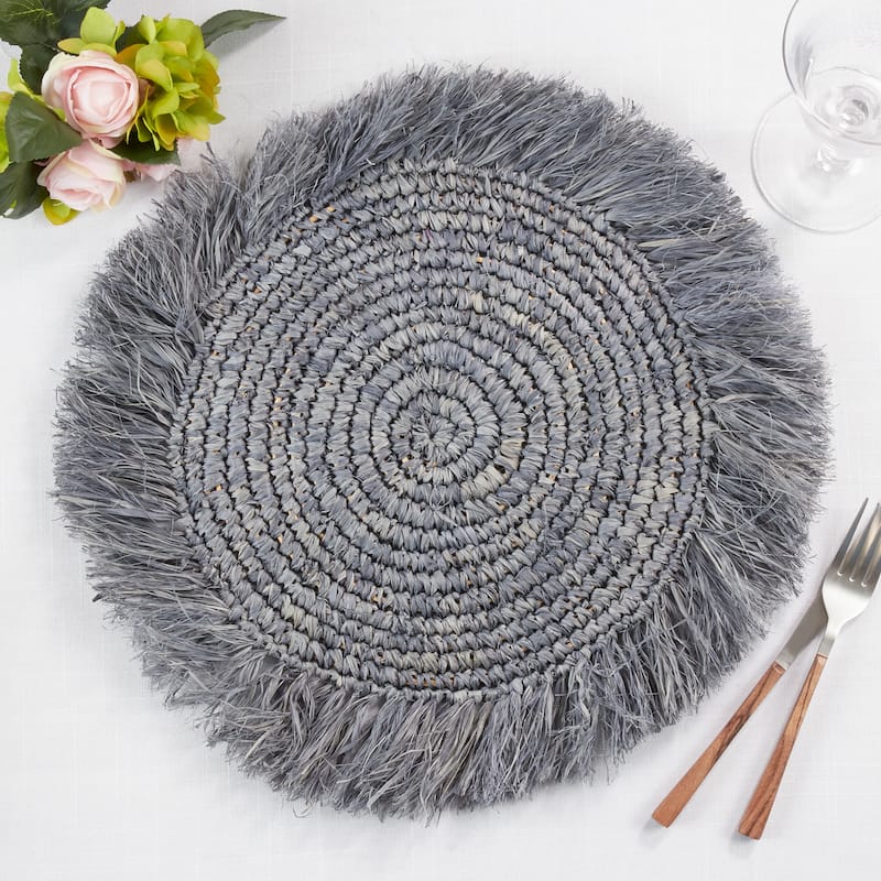 Raffia Design Round Placemats (Set of 4)