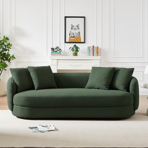 Haas Japandi Style Luxury Modern Boucle Fabric Curved Sofa
