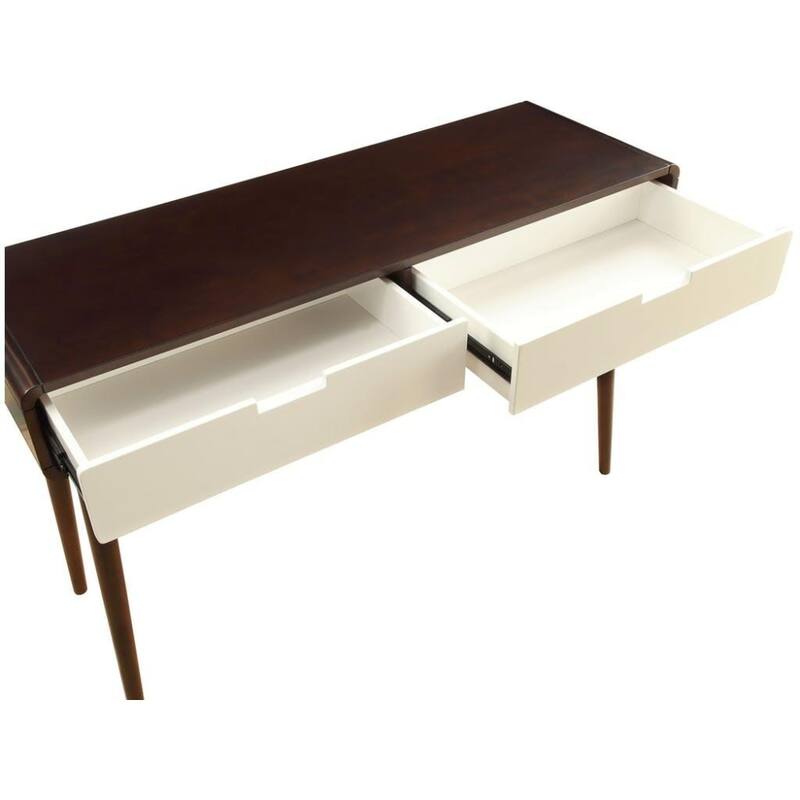 47" Rectangular Wood Console Table with Storage Modern Walnut Hall Table with Two Drawers - 47"L x 15.75"W x 30"H