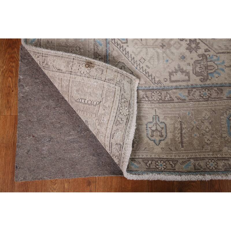 Handmade Vintage Distressed Tabriz Persian Rug Handmade Wool Carpet - 6'7" x 9'7"