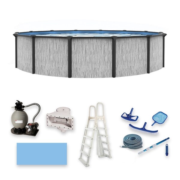 Blue Wave Sevilla 52-in Deep Steel Wall A/G Swimming Pool w/ 6-in