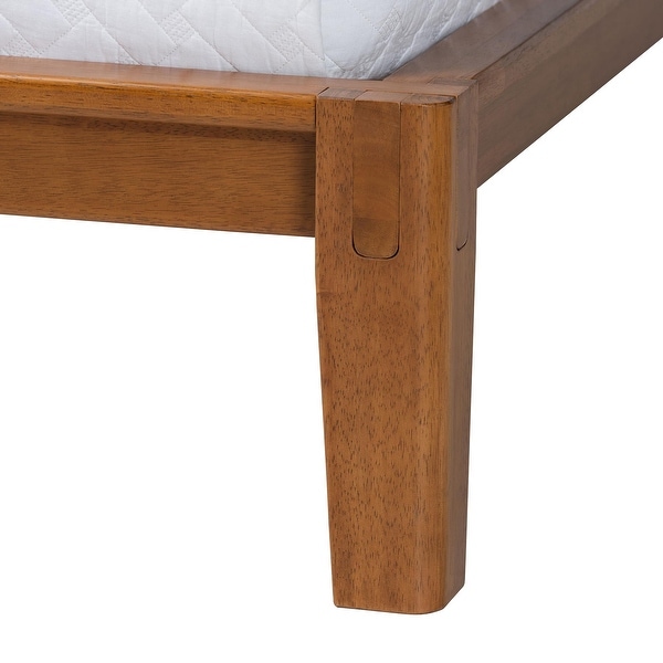 Aldith Japandi Walnut Brown Toolless Assembly Queen Platform Bed