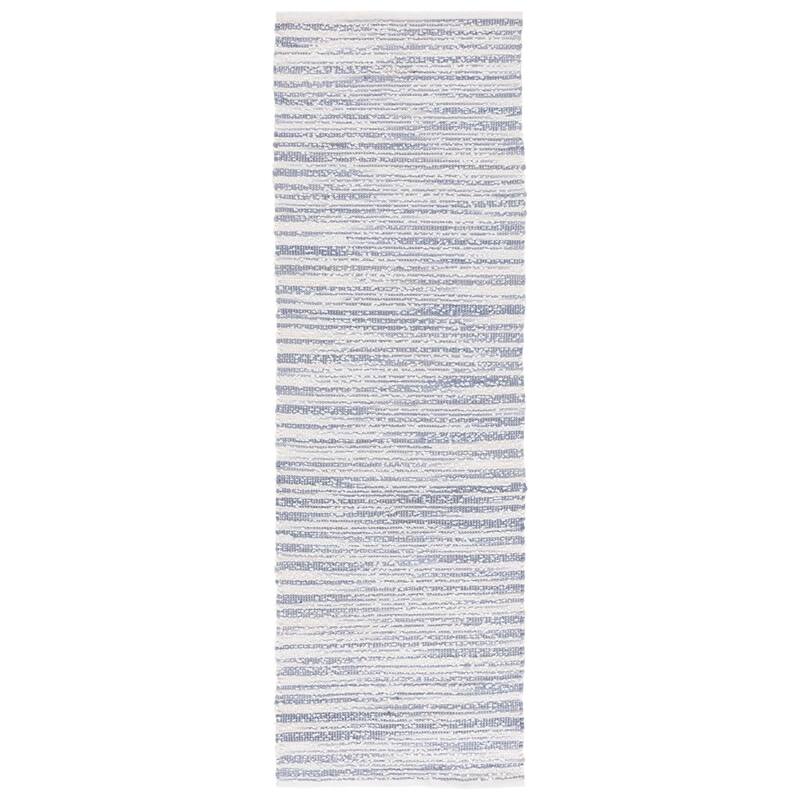 SAFAVIEH Handmade Renewal Lilioara Rug - 2'3" x 8' Runner - Blue/Ivory