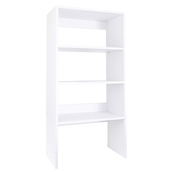 Modular Closets 36" Tall Wood Shelf Tower Closet Organizer Section