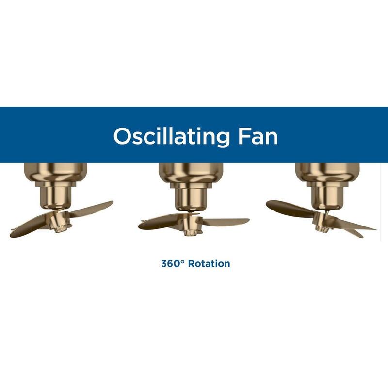 Burnett Collection Oscillating Three-Blade Matte Black Modern Traditional Ceiling Fan with Brushed Bronze Accent