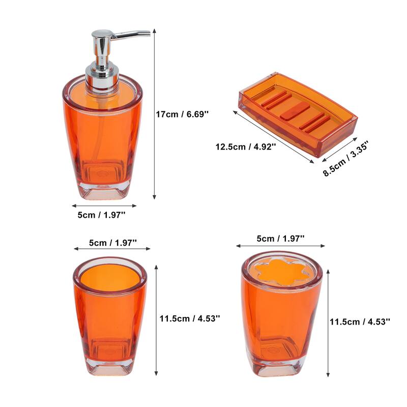 1 Set Reusable Bathroom Accessories Set for Bathroom Vanities - Orange