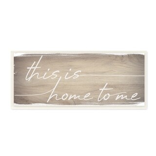 Stupell Home To Me Rustic Grain Pattern Cursive Phrase Wood Wall Art ...