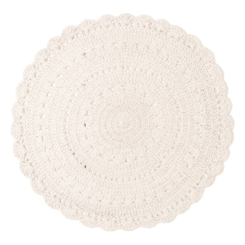 ECARPETGALLERY Braid weave Sienna Ivory Wool Rug - 3'2 x 3'2