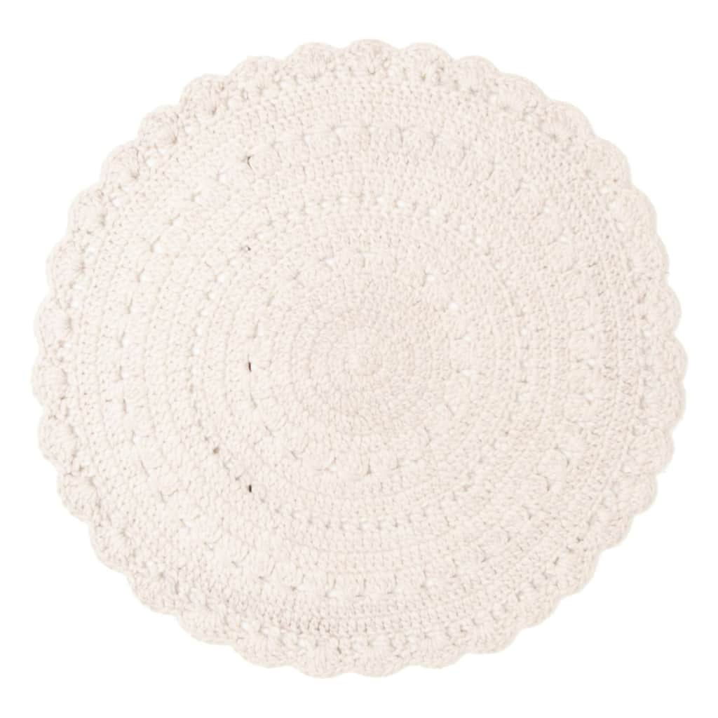 ECARPETGALLERY Braid weave Sienna Ivory Wool Rug - 3'2 x 3'2