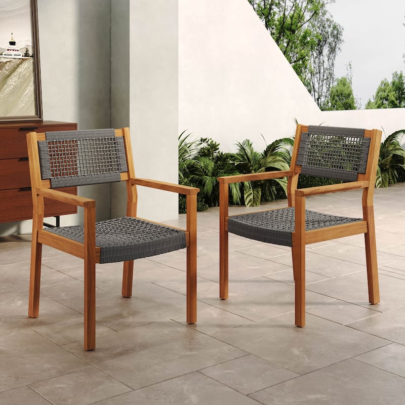 Christopher Knight Home - Emma Outdoor Acacia Wood Dining Chairs (Set of 2)