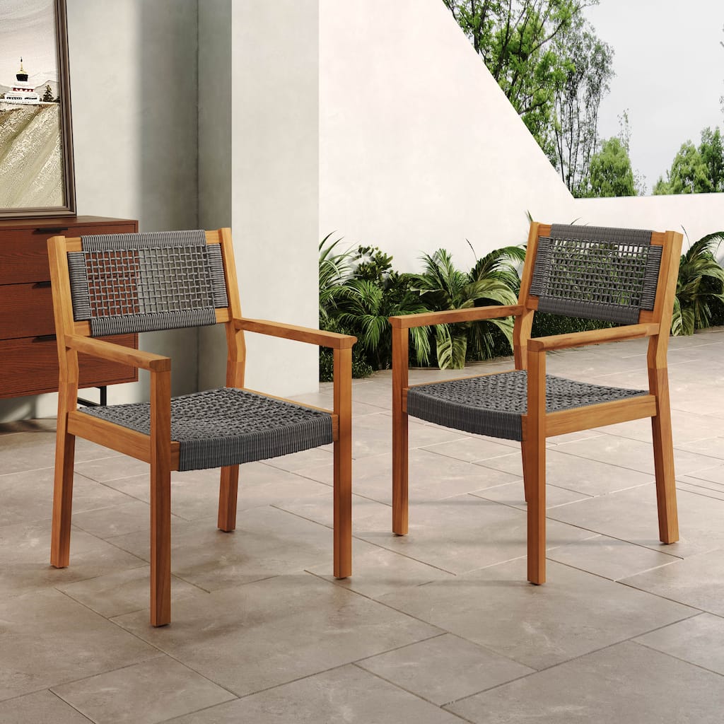 Christopher Knight Home - Emma Outdoor Acacia Wood Dining Chairs (Set of 2)