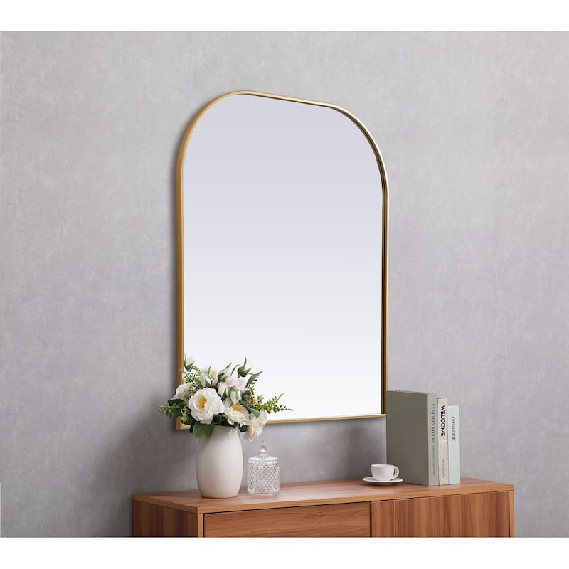 Indigo Home Metal Frame Arch Mirror 36x42 Inch