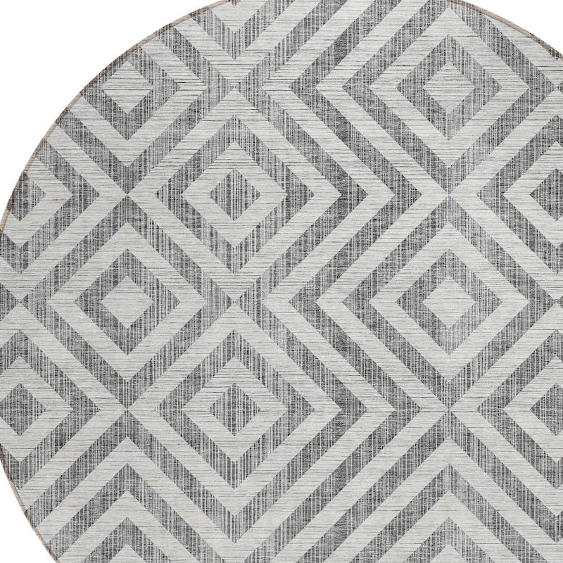 HomeRoots Geometric Transitional Rectangle Outdoor Rug