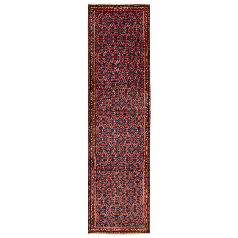 ECARPETGALLERY Hand-knotted Andelz Navy Wool Rug - 3'6 x 12'10 - Navy - 3'6 x 12'10