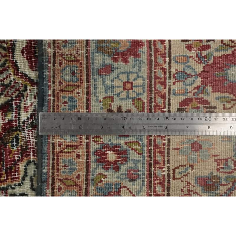Hand Knotted Oriental 100% Wool Carpet Traditional Floral Navy Blue & Blues Dorokhsh Area Rug - 10' 5'' X 7' 4''