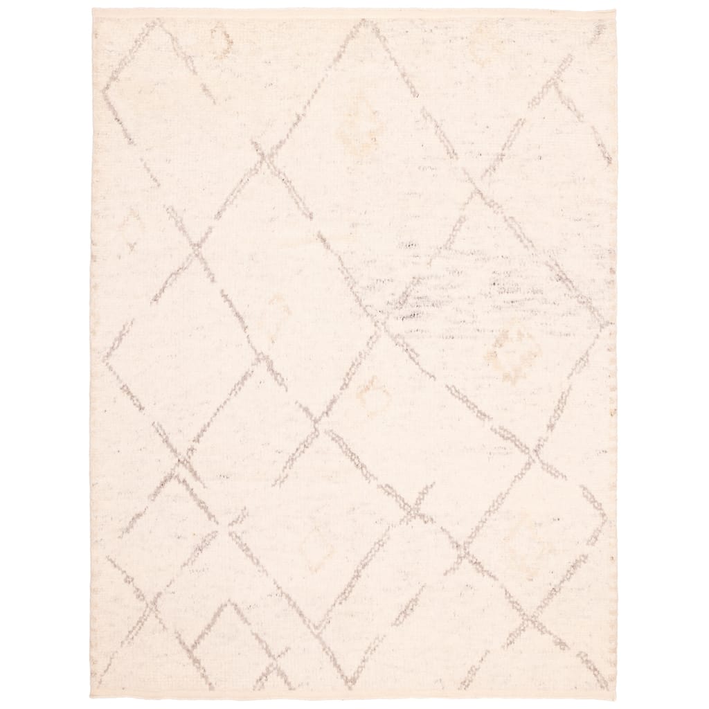 ECARPETGALLERY Hand-knotted Looma Cream Wool Rug - 7'11 x 10'0