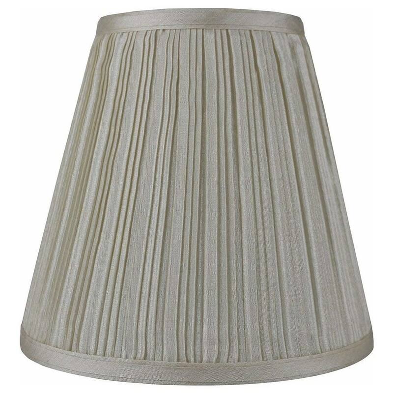 Many Selections Table Lamp Shade, 5 inch Top, 9 inch Bottom, 8.5 inch Slant - Single - Pleated Cream Faux Silk