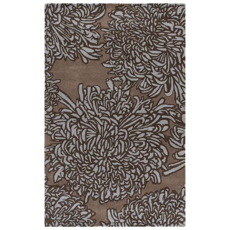 Martha Stewart by SAFAVIEH Chrysanthemum Wool Rug - 5' x 8' - Driftwood/Grey