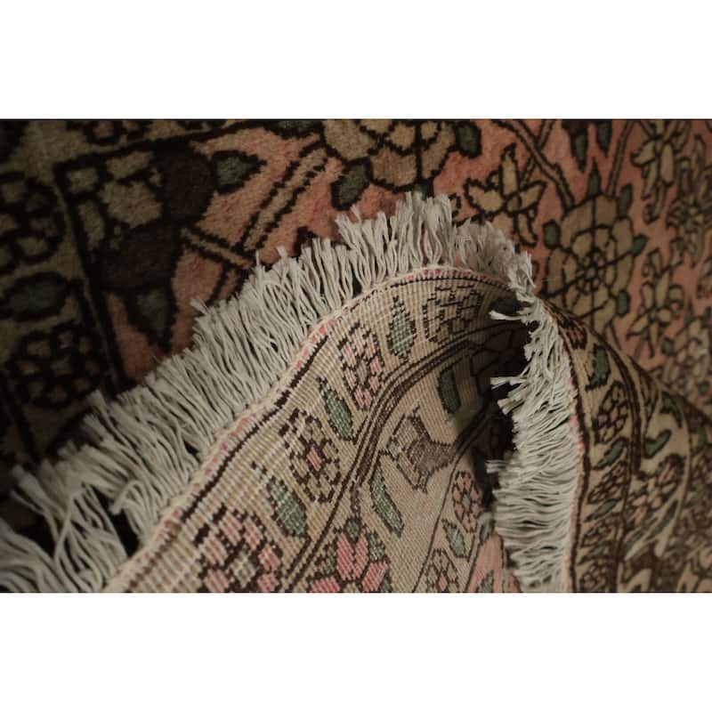 Hand Knotted Oriental 100% Wool Carpet Traditional All-Over Pink Varamin Area Rug - 5' 0'' X 3' 6''