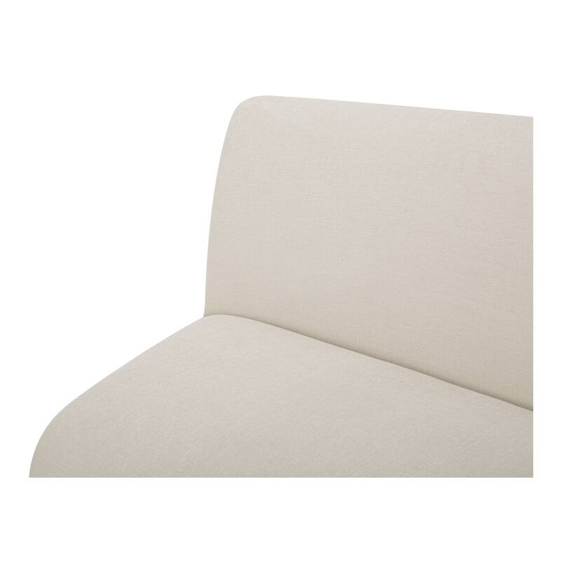 NADAAL STUDIOS Solace Wedge Slipper Chair, Contemporary Modular Design, Deep Foam & Fiber Cushioning, Plinth Base, White