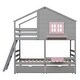 preview thumbnail 3 of 5, Twin over Twin Bunk Bed with 2 Drawers and Shelf, Window & Roof