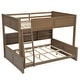 preview thumbnail 33 of 50, Wood Bunk Bed with Side Storage Compartment and 2 Built-in Charging Station & USB Port, Sturdy Wood Frame and Thickening Slats