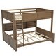 preview thumbnail 20 of 23, Wood Full XL over Queen Bunk Bed with Shelves, Storage Cabinets, USB Ports, Bunk Bed Frame w/Slats Support, No Box Spring Needed