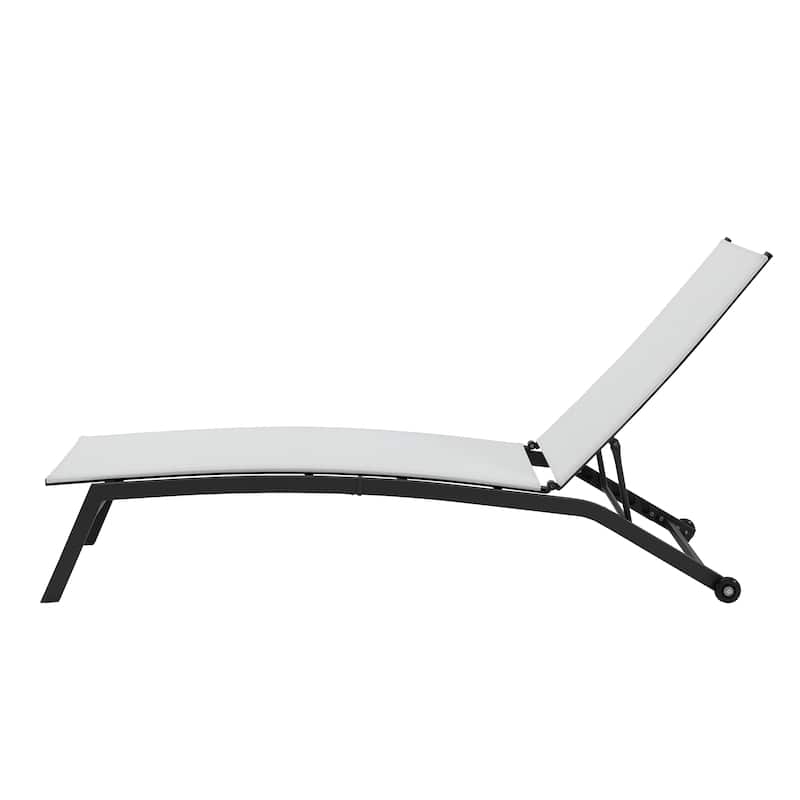 Corvus Antonio Outdoor Contemporary Sling-Fabric Adjustable Chaise Lounge