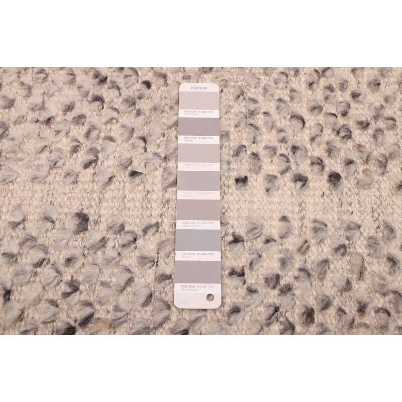 ECARPETGALLERY Hand-knotted Looma Light Grey Wool Rug - 7'10 x 9'9