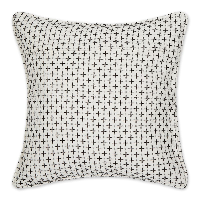 Navy Dobby Plus Recycled Cotton Pillow Cover 18x18 (Set of 2)