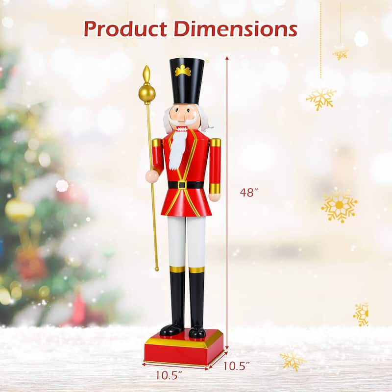 Costway 4’ Christmas Nutcracker with High Hat & Beautiful Scepter, - See Details