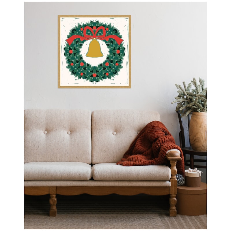 Kate and Laurel Sylvie Framed Canvas Paint Wreath by Hannah Beisang