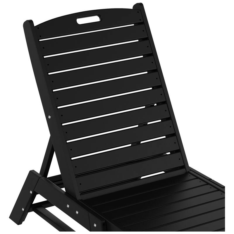 Laguna Hdpe All Weather Outdoor Patio Pool Reclining Armless Chaise Lounges With Square Side Table (3-Piece Set)