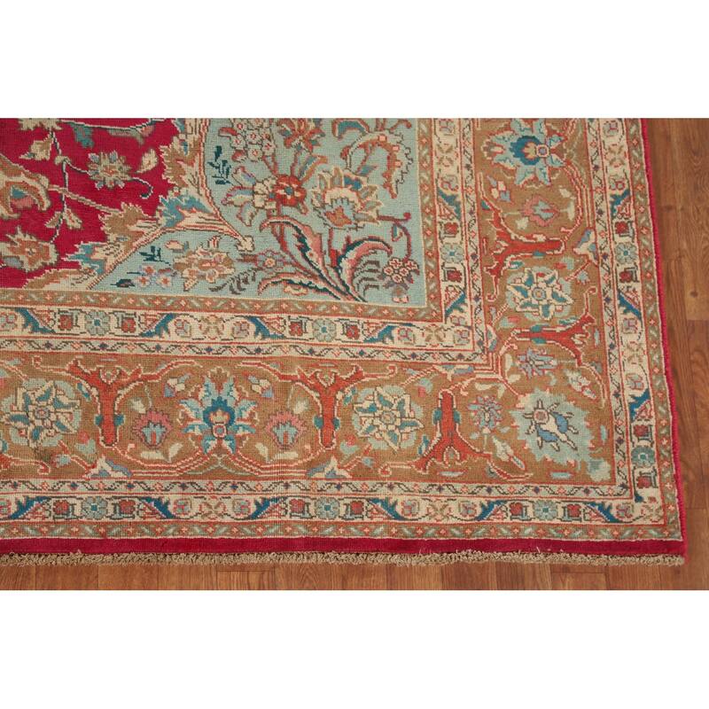 Tabriz Persian Vintage Rug Hand-Knotted Wool Carpet - 7'11"x 11'1"