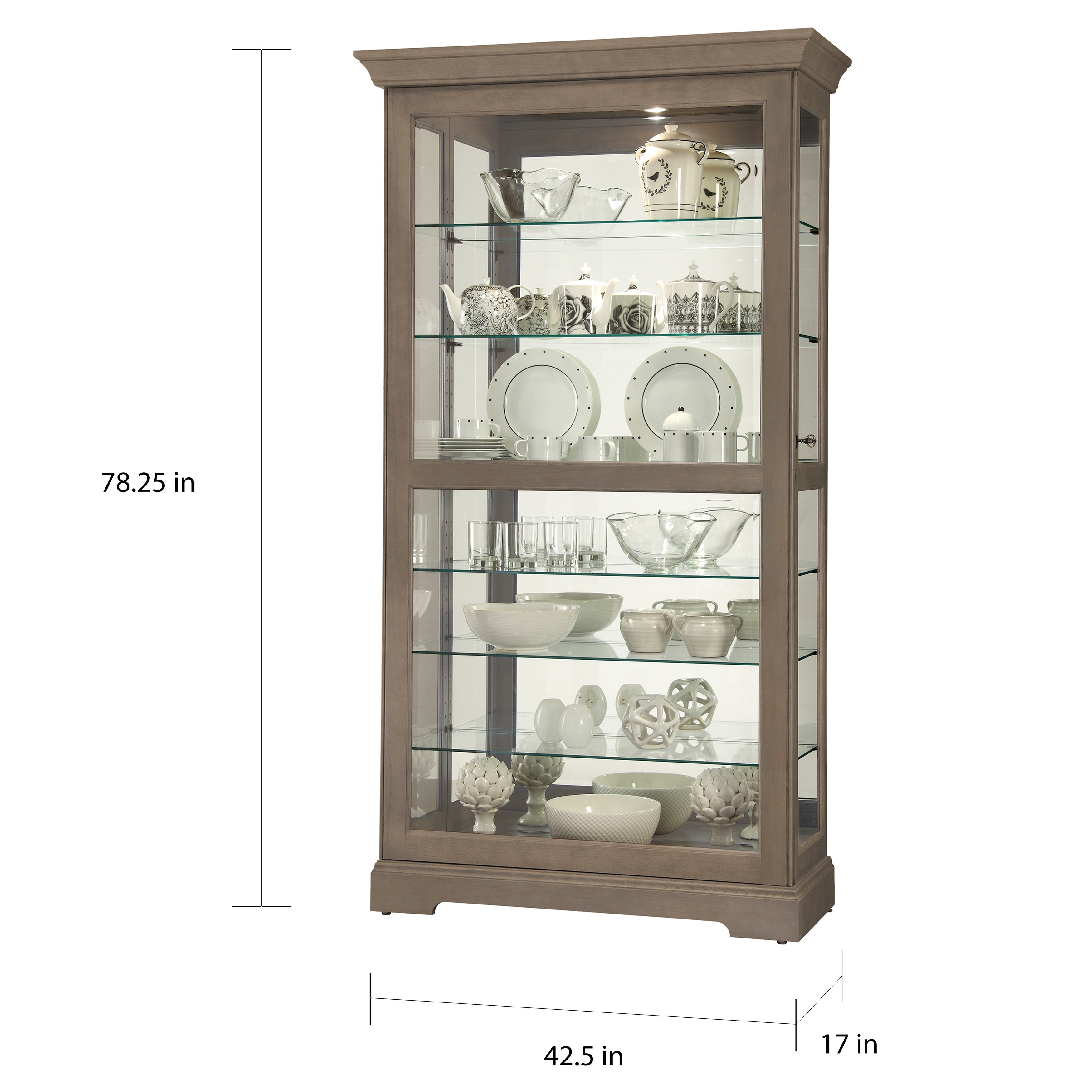 Grey store curio cabinet