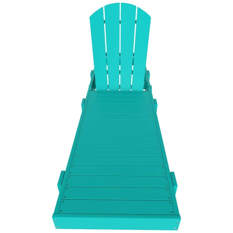 Polytrends Laguna Hdpe All Weather Outdoor Patio Pool Reclining Armless Chaise Lounge With Wheels