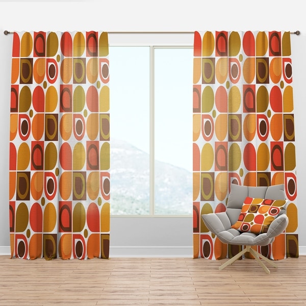 Designart 'Abstract Retro Geometric Pattern VI' Mid-Century Modern Curtain Panel. Opens flyout.