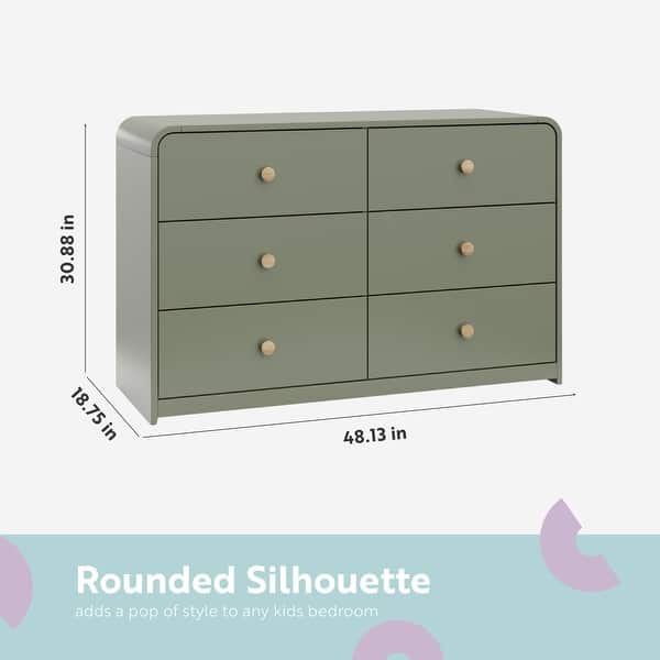 dimension image slide 2 of 4, Storkcraft Santos 6 Drawer Dresser