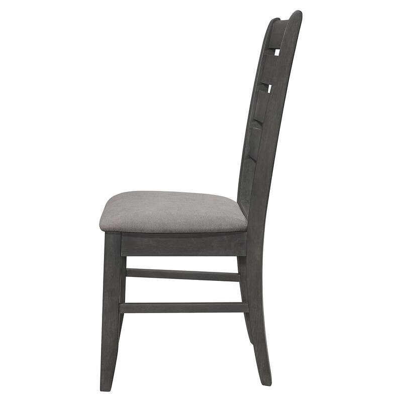 Lyla 19 Inch Side Chair, Set of 2, Ladderback Style, Rustic Gray Wood