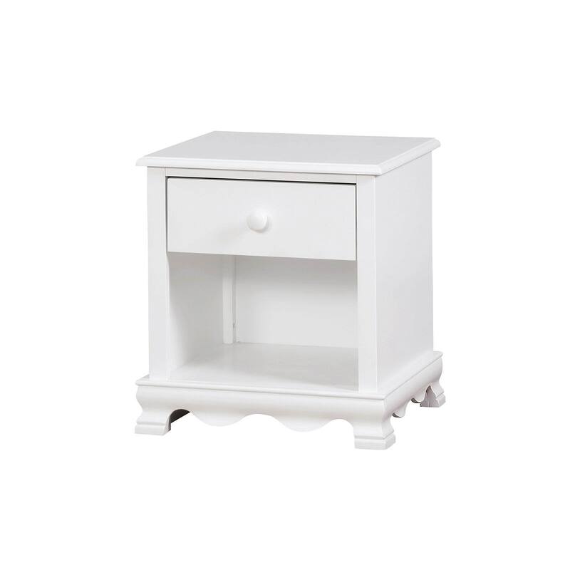 Wooden Nightstand with Bottom Shelf