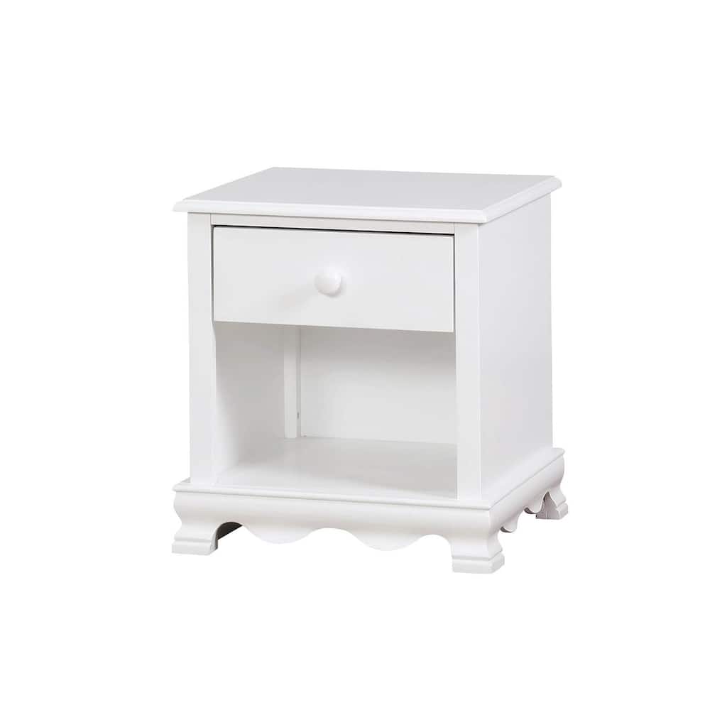 Wooden Nightstand with Bottom Shelf
