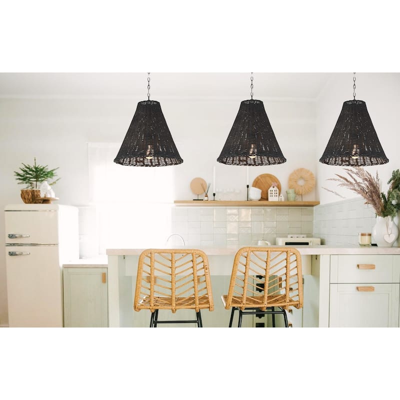 Rattan Taper Pendant Light