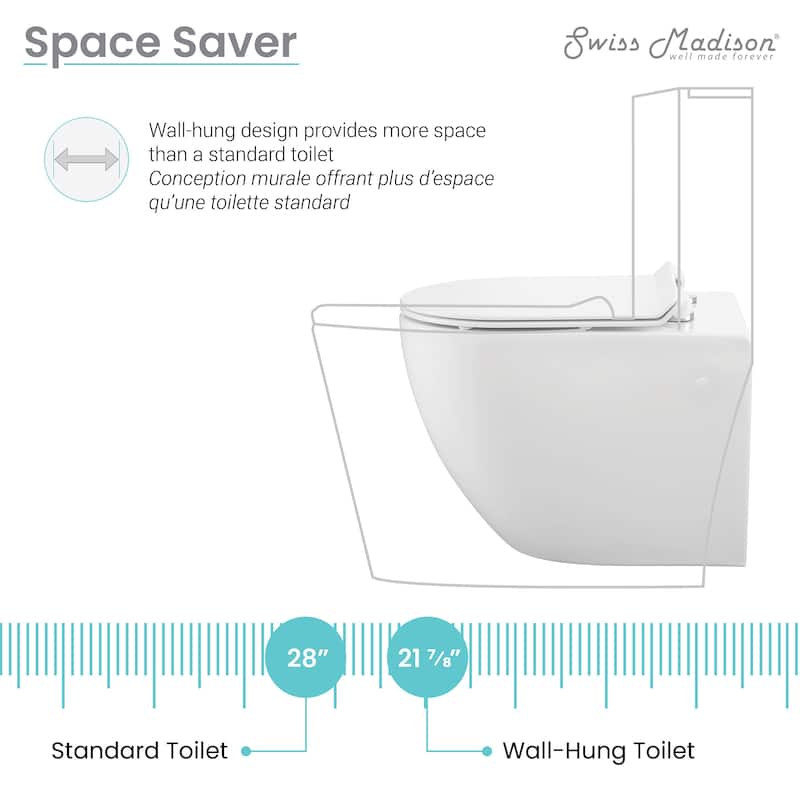 St. Tropez Wall Hung Toilet Bowl, White