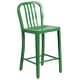 preview thumbnail 104 of 116, 2 Pack 24'' High Metal Indoor-Outdoor Counter Height Stool w/ Vertical Slat Back