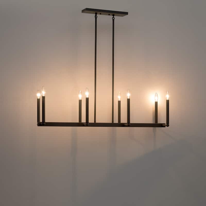 Acroma 8-lights 43.3In Dimmable Modern Gold Linear Chandelier for Dining Room - 8-light