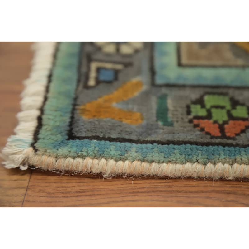 Hand Knotted Oriental 100% Wool Carpet Traditional Floral Yellow & Gold Tabriz Area Rug - 11' 4'' X 8' 3''
