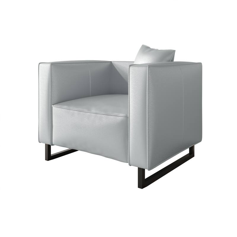 CraftPorch Mid Century Modern 3- Pieces Upholstered Living Room Set - Silver - 3 Piece