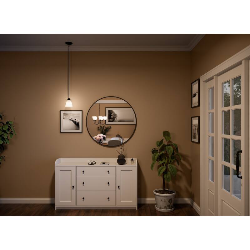 Kichler Lighting Jolie 1-Light Mini Pendant with Satin Etched Glass in Black